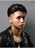 ハーフバック　オールバック　ツーブロ　ビジネスヘア