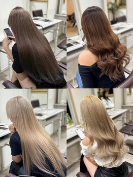 ネクストディバイス 梅田店(NEXT DEVICE)の写真/梅田【カラー+エクステ80枚¥18900】レミーシールエクステ60枚+Ｗカラー(ブリーチ) 【カラーカット¥4980】