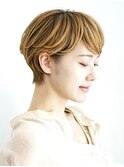 切りっぱなしショート・ボブ/絶壁解消/前髪なし/20代/30代/面長