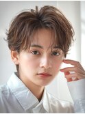 フェザーパーマセンターパートコンマバングハイトーンカラー韓国