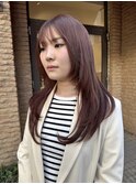 天神／大名／赤坂　レイヤーカット×ラベンダーピンク
