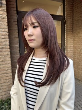 リサヘアーデザイン(RISA HAIR DESIGN) 天神／大名／赤坂　レイヤーカット×ラベンダーピンク