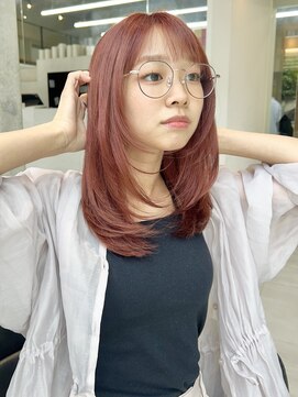 カケル(×.) ナチュラルレイヤー/ピンクブラウン/韓国風