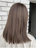 30代40代夏◎クールベージュハイライト×ロングレイヤー