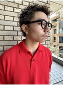 メンズハイライトスパイキーショートメンズショート刈り上げ