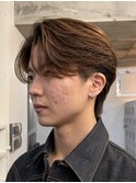 原宿フェザーパーマメンズパーマセンター分けウルフツーブロック
