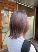 ピンクベージュ/アンブレラカラー/クールショート/前髪/柏駅