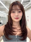 新杉田レイヤーカット韓国ダブルカラー顔周り前髪カットボブ