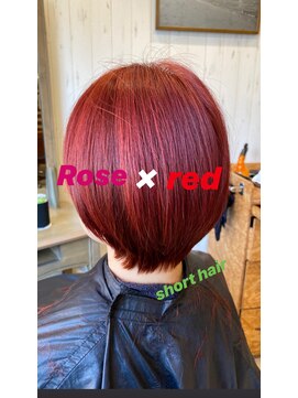 オレンジクラッカー(Orange Cracker) 【リアルサロンワーク】レッドカラー×ショート
