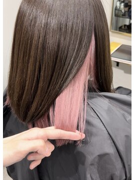 リグ 横浜(Lig.) ケアブリーチハイトーンペールピンクインナーカラー