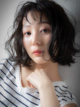 カバーヘアアンドスパ ブリス 浦和(COVER HAIR&SPA bliss) 黒髪アッシュブラックくせ毛風小顔外ハネボブw浦和20代30代40代