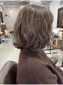 ミディアムウェーブ レイヤーパーマ ボブ スタイリング簡単