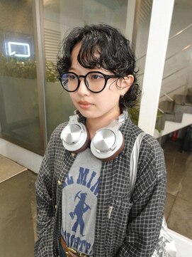 レコ 渋谷(LECO) 黒髪ケアパーマニュアンスボブカットスタイル