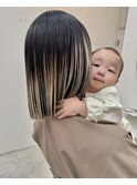 大人可愛いボブハイライトカラー骨格似合わせ◎