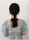 ゆるふわローポニー　ヘアアレンジ