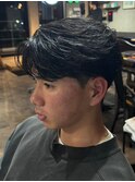 鹿児島センターパートフェザーパーマツイスパメンズパーマウルフ