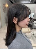 #74/韓国/韓国風/レイヤーカット/後れ毛/くびれヘア/前髪/原宿