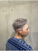 グレイシルバー × ラフパーマショート