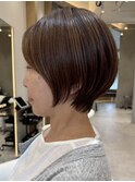表参道髪質改善カラーウルフショートカットベージュアッシュ40代