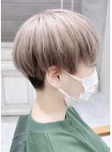 マッシュショート/グレーベージュカラー