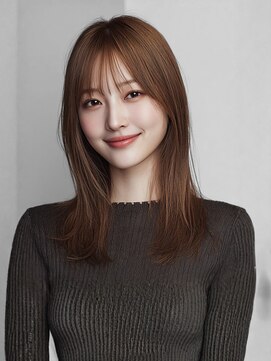 ビューティシモ 川越(Beautissimo) ミルクティーベージュ セミロング 髪質改善 20代 レイヤーカット