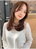 ミディアム20代30代40代50代ストレートレイヤー前髪なし表参道
