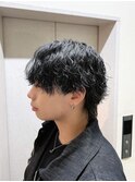 シャドウパーマ　メンズサロン　マッシュ　カット　韓国ヘア
