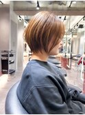 丸みショートボブ/レイヤー/20代30代40代50代/顔周りカット
