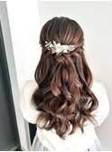 ゆるふわ編み込みハーフアップ