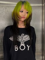 シティ オモテサンドウ(CITY omotesando)&nbsp;ネオングリーン/ルーツカラー/ハッシュカット/ハイレイヤー