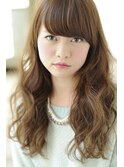 【joemi 】厚めバングのウェーブのロングスタイル　赤羽　麻希