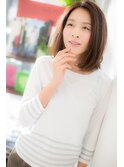 毛先ワンカール♪艶ブラウンセミディー☆a
