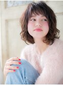 *CUORE水戸*…ショートバング無造作ウルフパーマフェミニンボブb