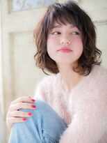 ブルー(BLUE)&nbsp;*CUORE水戸*…ショートバング無造作ウルフパーマフェミニンボブb