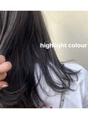 シアーベージュハイライトインナーカラー　用賀
