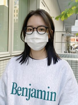 パーヴ(palve) 【遠藤】ノースタイリングぱつっとミディ×透ける暗髪カラー