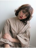 ニュアンスパーマボブ#くすみベージュ