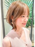 大人可愛い20代30代40代小顔ウルフレイヤーボブ丸みショートボブ