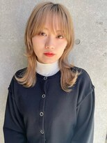 アッシュ 笹塚店(Ash)&nbsp;ミニウルフ/くすみブルー/イヤリングカラー/韓国ヘア[U24/笹塚]