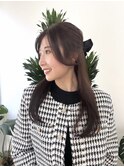 ダークラベンダー/ハーフアップ/髪質改善TR/韓国ヘア