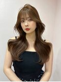 韓国ヘア/顔まわりカット/くびれヘア/前髪あり/