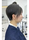 魅力倍増カールシアーカラーショートヘアダークアッシュ