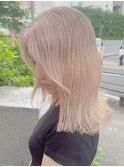 9442渋谷ブロンドホワトアッシュハイトーンカラーレイヤーボブ