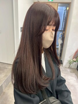 ミュラ(mulah) ブリーチなし暖色カラーピンクブラウン＊ロングレイヤーカット