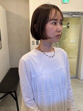 アンフェインド02(UNFEIGNED 02) ミニボブ/大人ガーリー/ダークアッシュ/似合わせカット/伏見