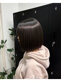 ミルクグレージュ/くびれレイヤーボブ/韓国巻き/顔周りカット