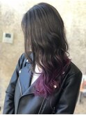 グラデーション×ハイライト×グレー×ワインレッドカラー