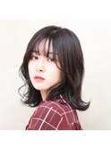 大人かわいいワンレンボブ