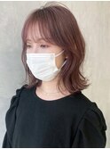 ピンクラベンダーくびれボブ_グレージュカラーボブ_ba401741