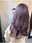 #大人可愛い#赤髪#ピンク#カシスピンク